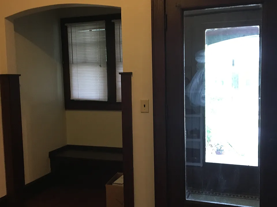 Front double door entry. Window alcove seat with storage.