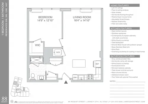 Floor plan 88 Regent-1Bed A15