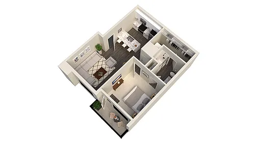 Floor plan 1 Bed 1 Bath