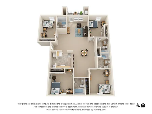 Floor plan Four Bedroom Large
