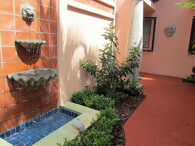 Water feature, front entrance