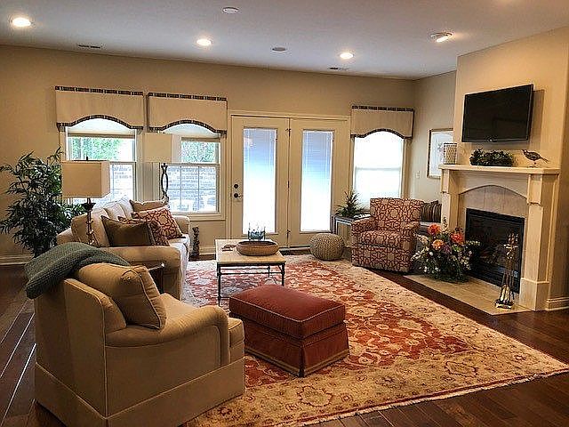 Great room with fireplace