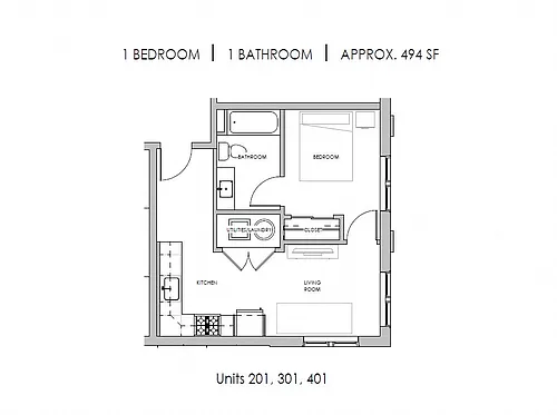 Floor plan One Bed One Bath