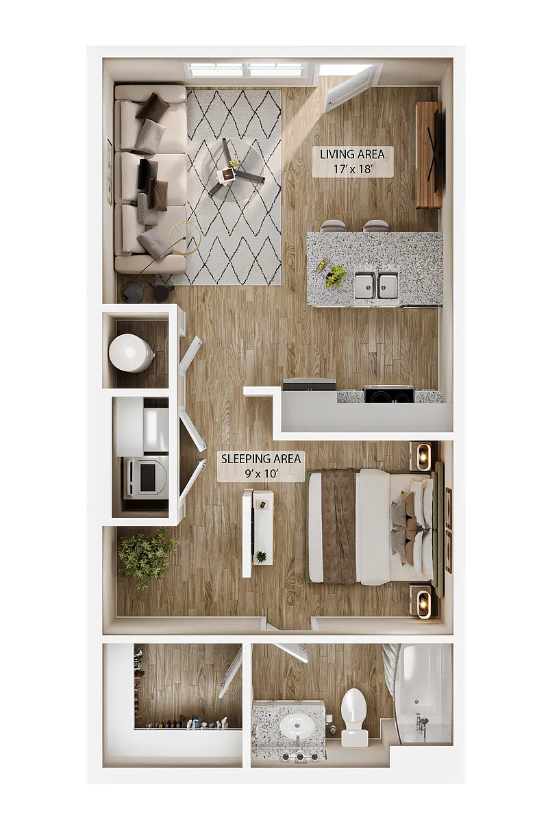 Floor plan Studio Retreat Courtyard