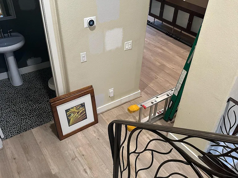 view from stairs to second floor