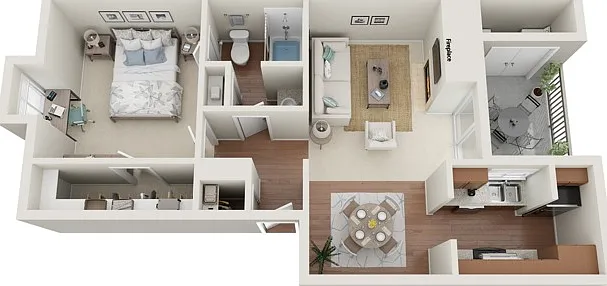 One Bedroom, 711 sqft, Full-Size Washer/Dryer Connections, Fireplace, Walk-in Closet, Plank Flooring One Bedroom, 711 sqft, Full-Size Washer/Dryer Connections, Fireplace, Walk-in Closet, Plank Flooring