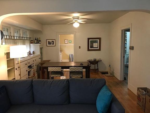 Dining area with built in cabinets