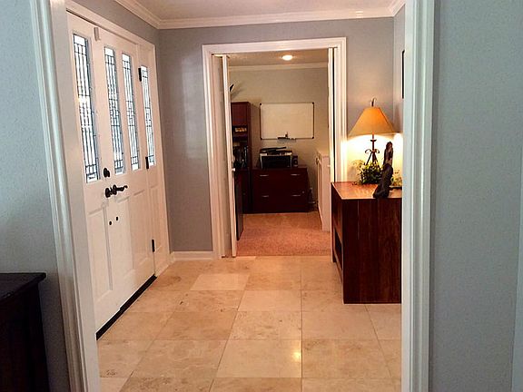 The foyer is bright and open.