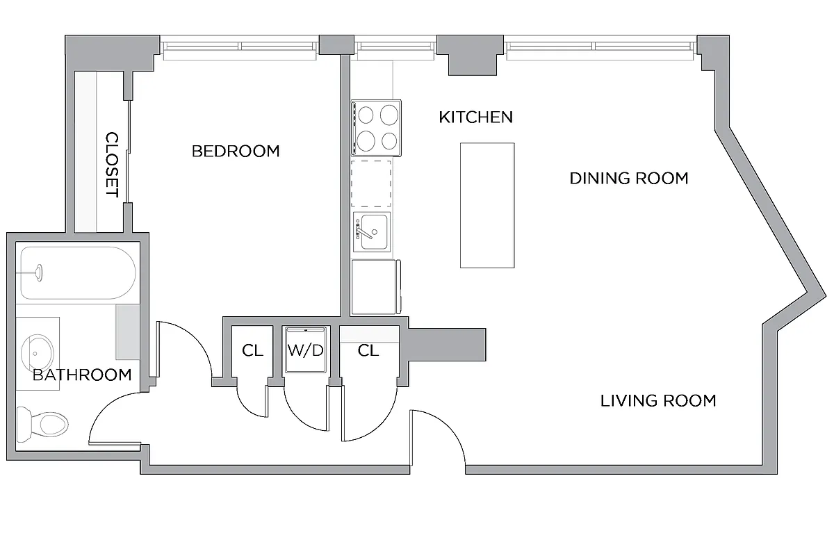 Floor plan One Bedroom E