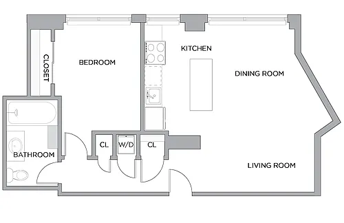 Floor plan One Bedroom E