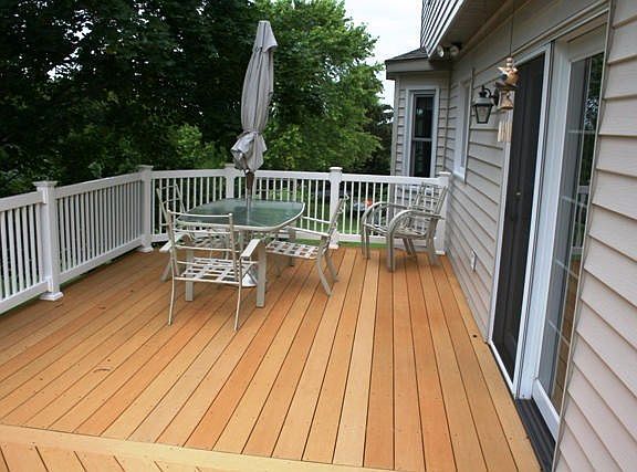 Beautiful back deck overlooking yard