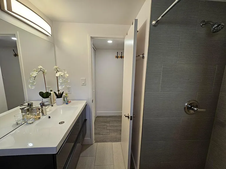 Full bathroom with shower.