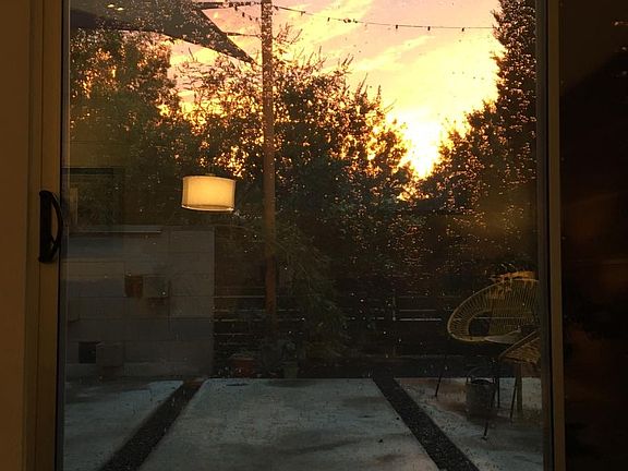 looking out at sunset