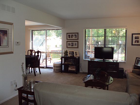 Living room; dining room on right
