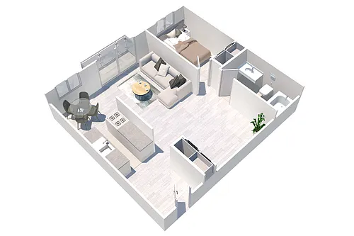 Floor plan One Bedroom Den