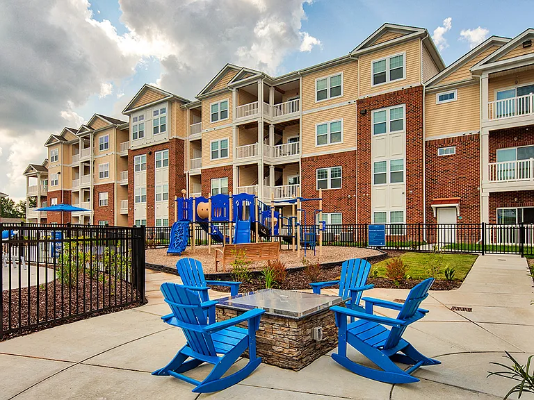 Outdoor space with firepit