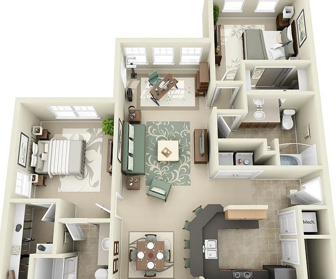 Arbor Glen Apartments - Bordeaux - 2 Beds - 2 Baths - 1174 Sq. ft.