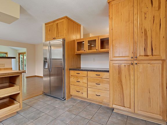 Kitchen with hickory cabinetry