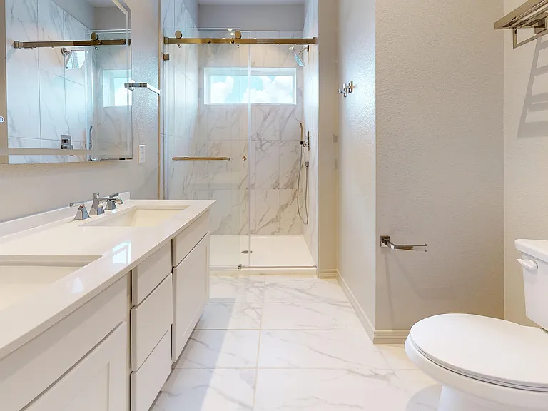 Guest Bathroom with Dual Vanities