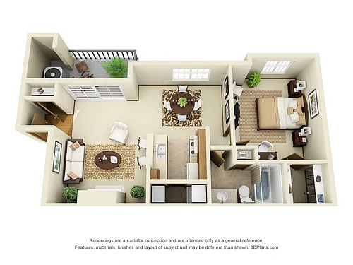 Floor plan One Bedroom A