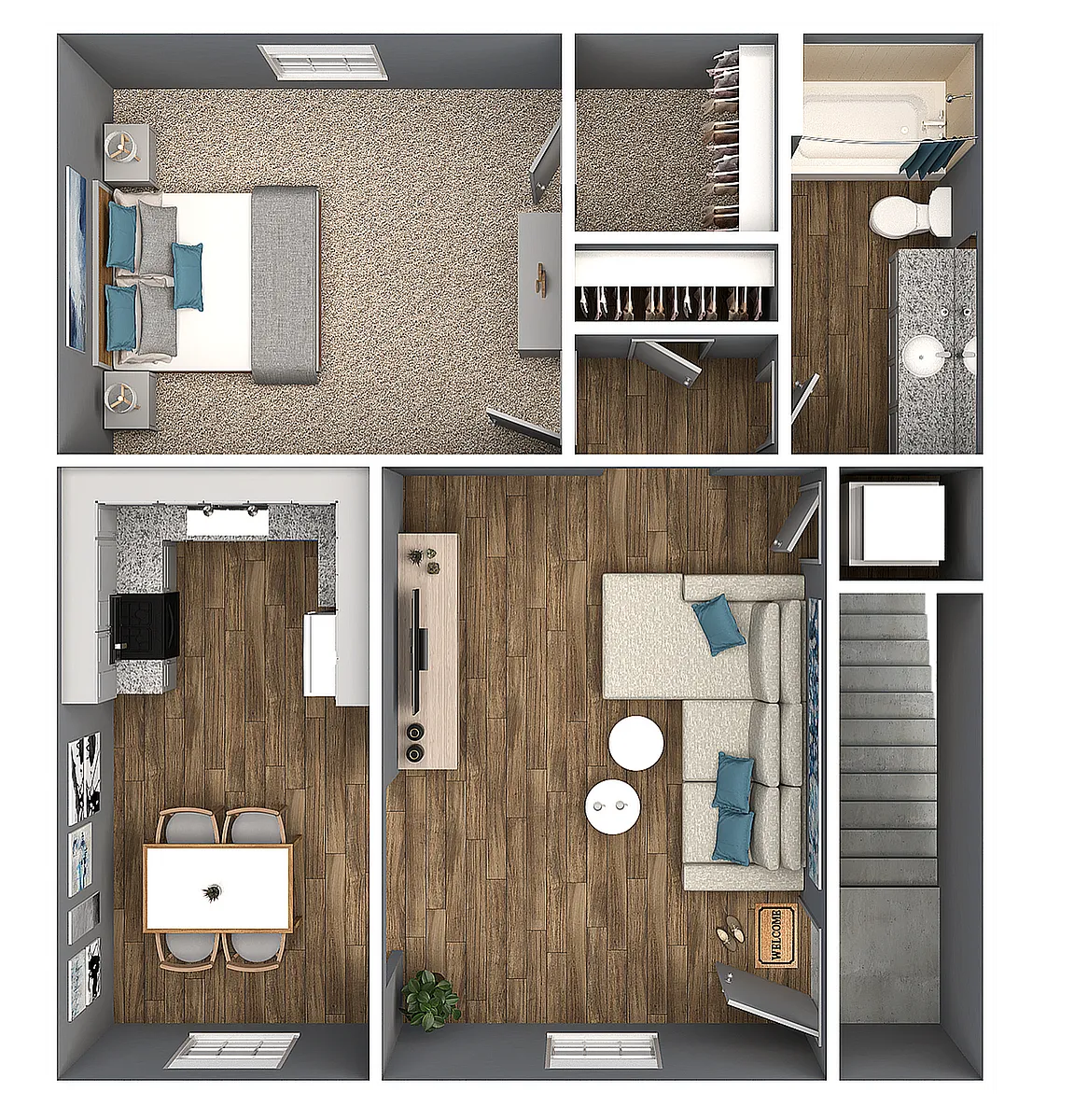 Floor plan 1 Bedroom 1 Bath