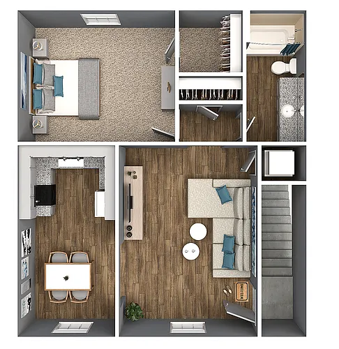 Floor plan 1 Bedroom 1 Bath
