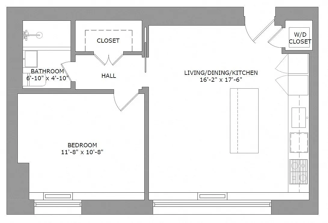 Floor plan Junior 1 Bedroom
