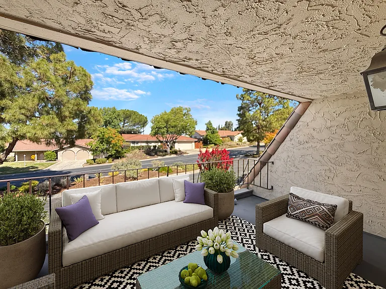 Shared Front Balcony - Virtually Staged