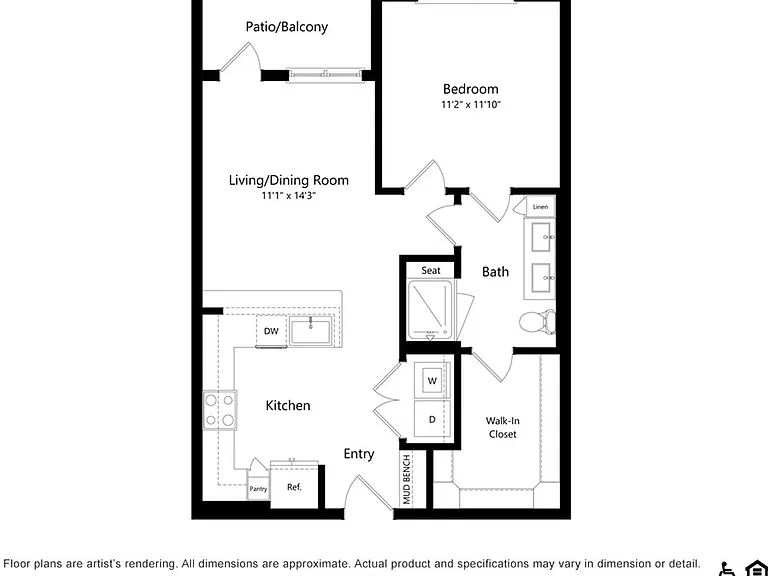 A1 | 1x1 | 696 sq ft A1 | 1x1 | 696 sq ft
