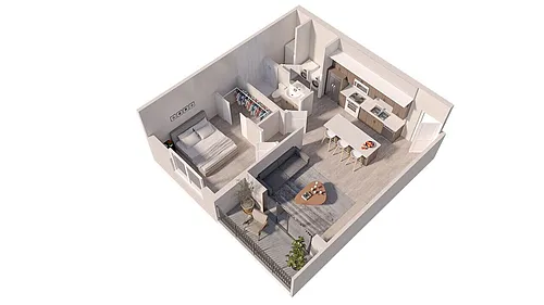 Floor plan 1BRA - E