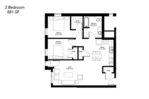Floor plan Two Bedroom