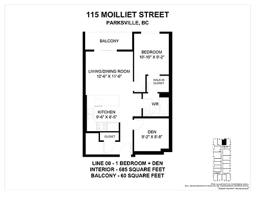 Floor plan 1 Bedroom + Den