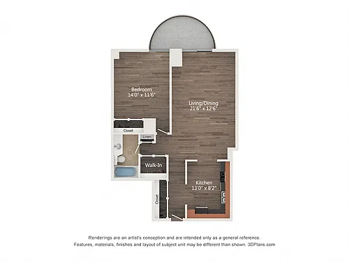 Floor plan 1 Bedroom 07