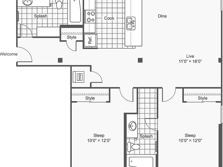 Starlight | 2-Bedroom Floorplan Starlight | 2-Bedroom Floorplan