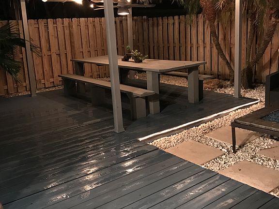 Rope light around deck