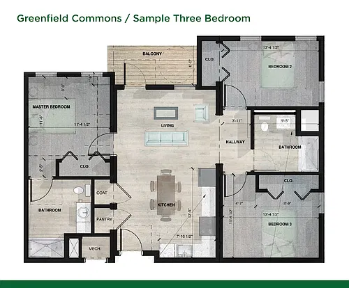 Floor plan 3-Bedroom