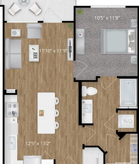 Explore this elegant urban apartment layout for modern city living. Explore this elegant urban apartment layout for modern city living.