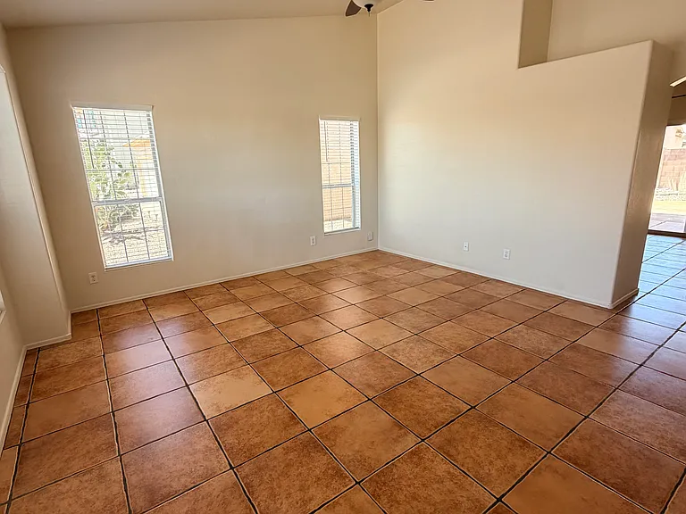 Spacious great room with vaulted ceilings