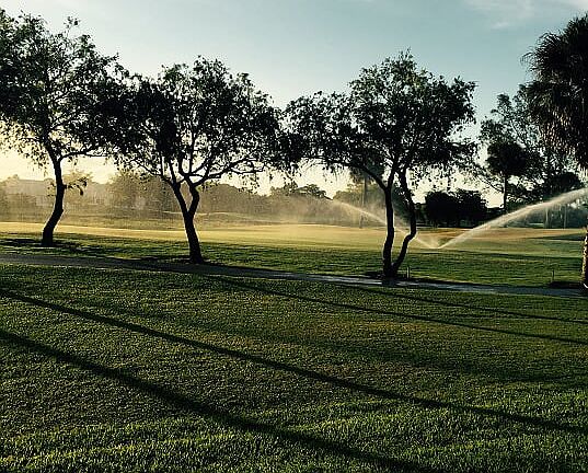 Golf course view from patio