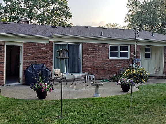Backyard patio and gardens