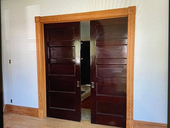 Pocket doors leading to dining room