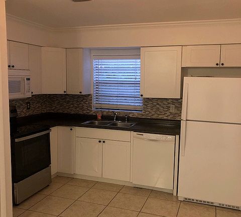 Kitchen with night light on