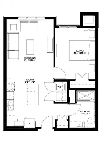 Floor plan One Bedroom - A