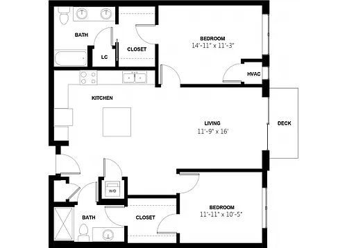 Floor plan Two Bedroom 8