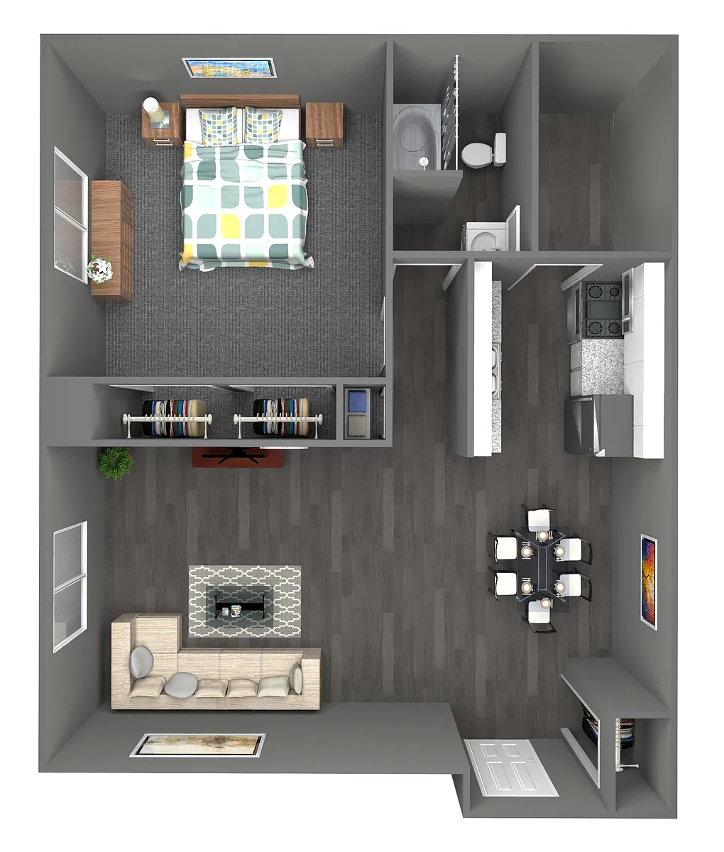 Floor plan 1 Bedroom / 1 Bathroom
