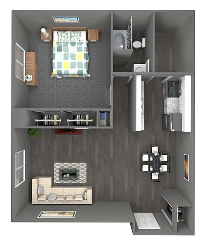 Floor plan 1 Bedroom / 1 Bathroom
