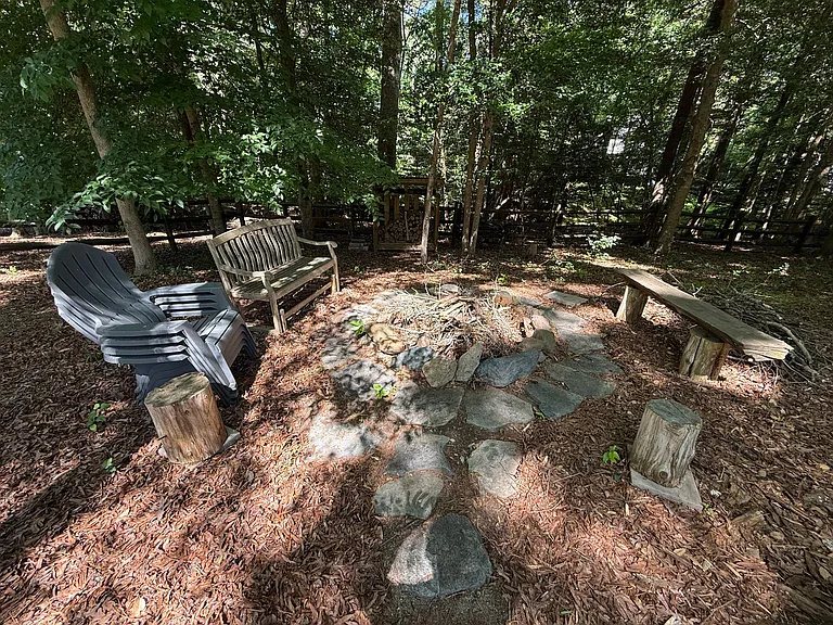 Backyard outdoor fire pit area