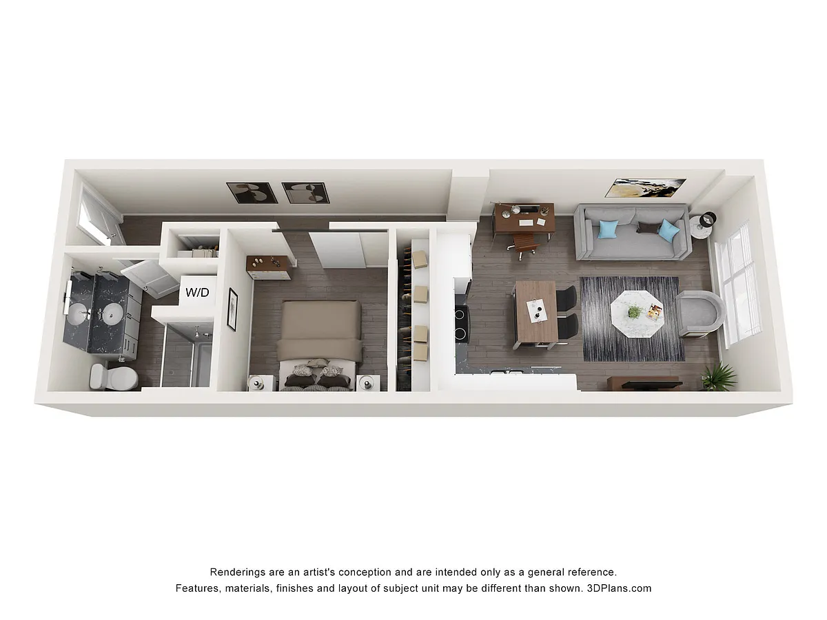Floor plan Open 1 Bedroom A