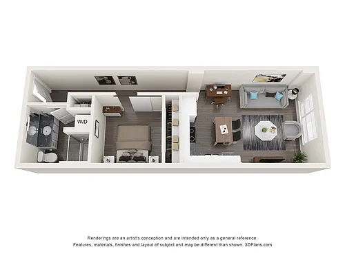 Floor plan Open 1 Bedroom A