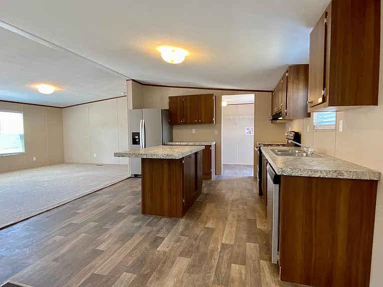 Open floor plan kitchen and living room